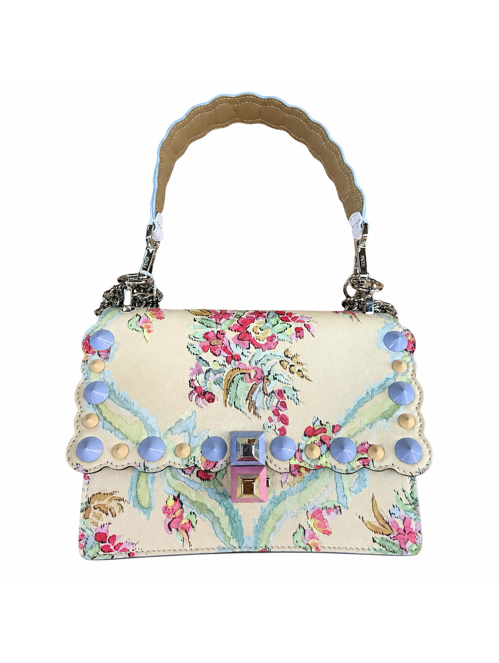 Fendi Kan I floral shoulder bag with scalloped edges